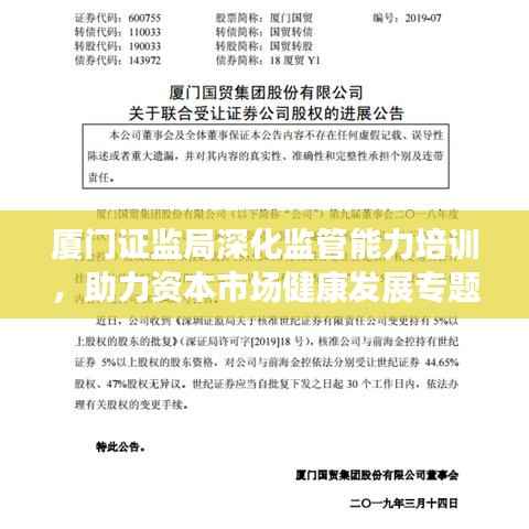 厦门证监局深化监管能力培训,助力资本市场健康发展专题学习