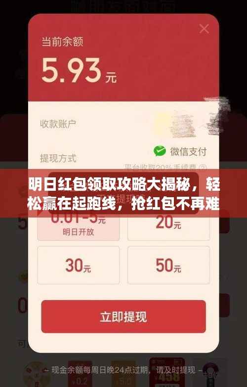 明日红包领取攻略大揭秘,轻松赢在起跑线,抢红包不再难!